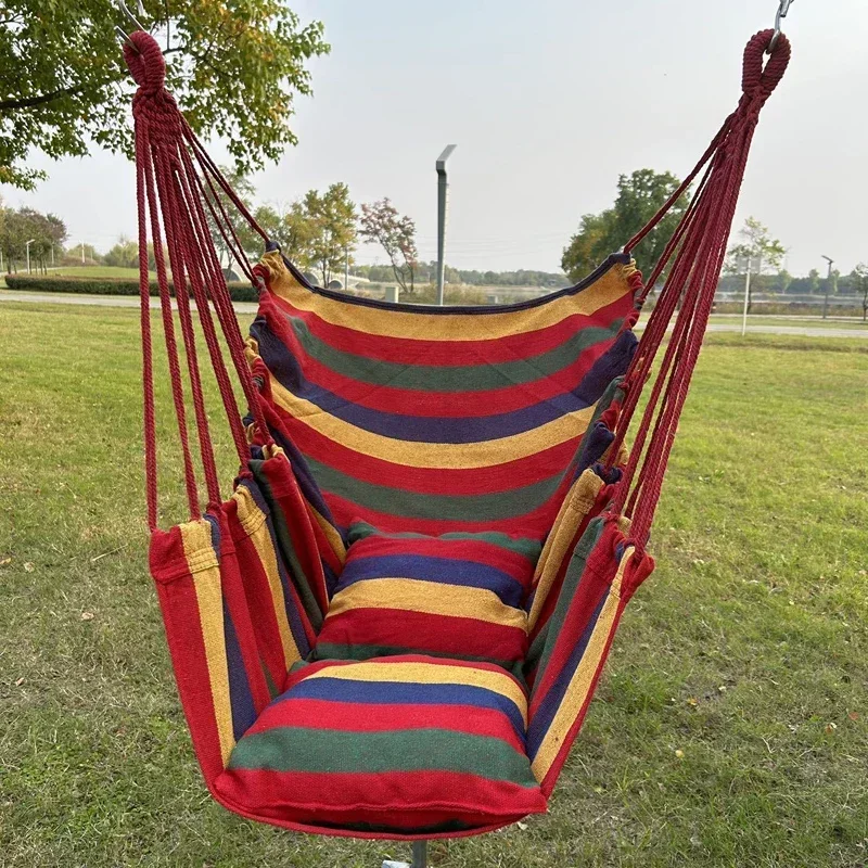 Outdoor Furniture No Cushions - كرسي أرجوحة قماشي مخطط وملون، بدون