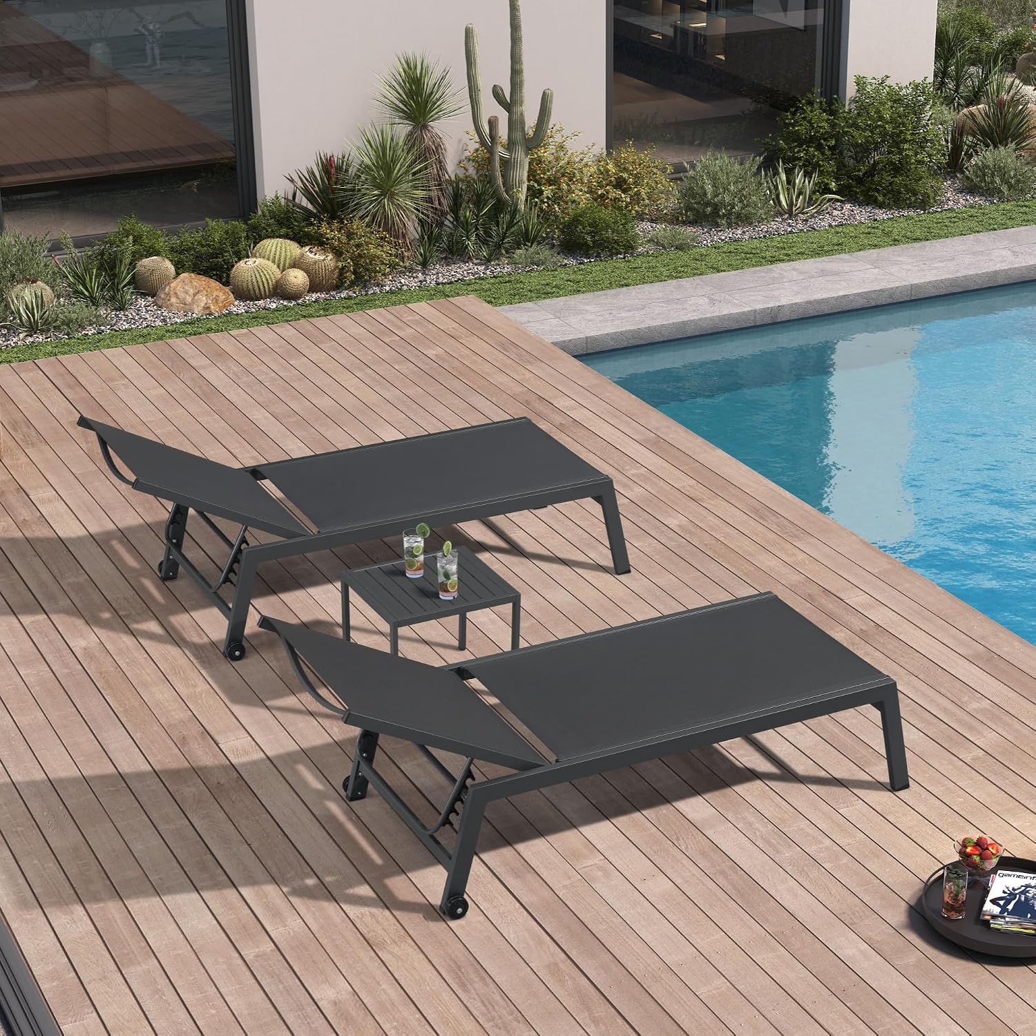 Outdoor Furniture Lounge Set - كرسي استرخاء واسع للفناء الخارجي مع