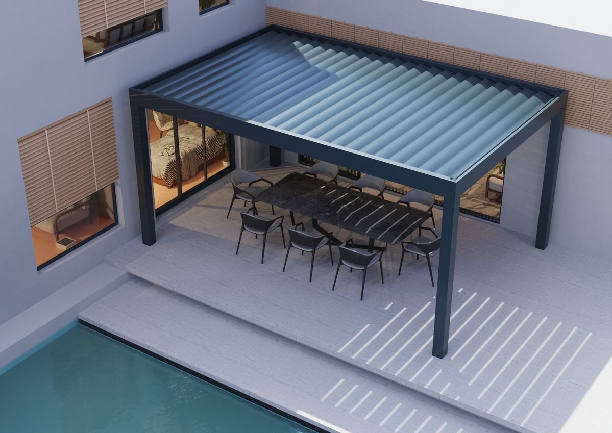 Outdoor Furniture Gazebo - شرفة حديقة خارجية مستطيلة الشكل من