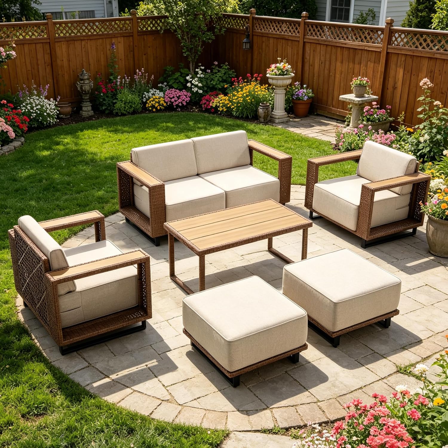 Outdoor Furniture Lounge Set - طقم أثاث خارجي مكون من 7