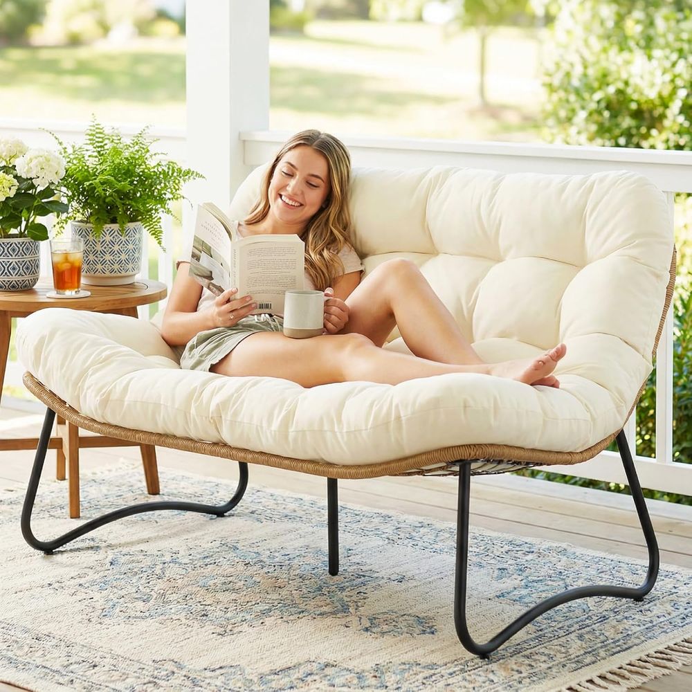 كرسي حديقة خارجي، أريكة بوهو م - مراجعة Outdoor Furniture Lounge Set وسعره