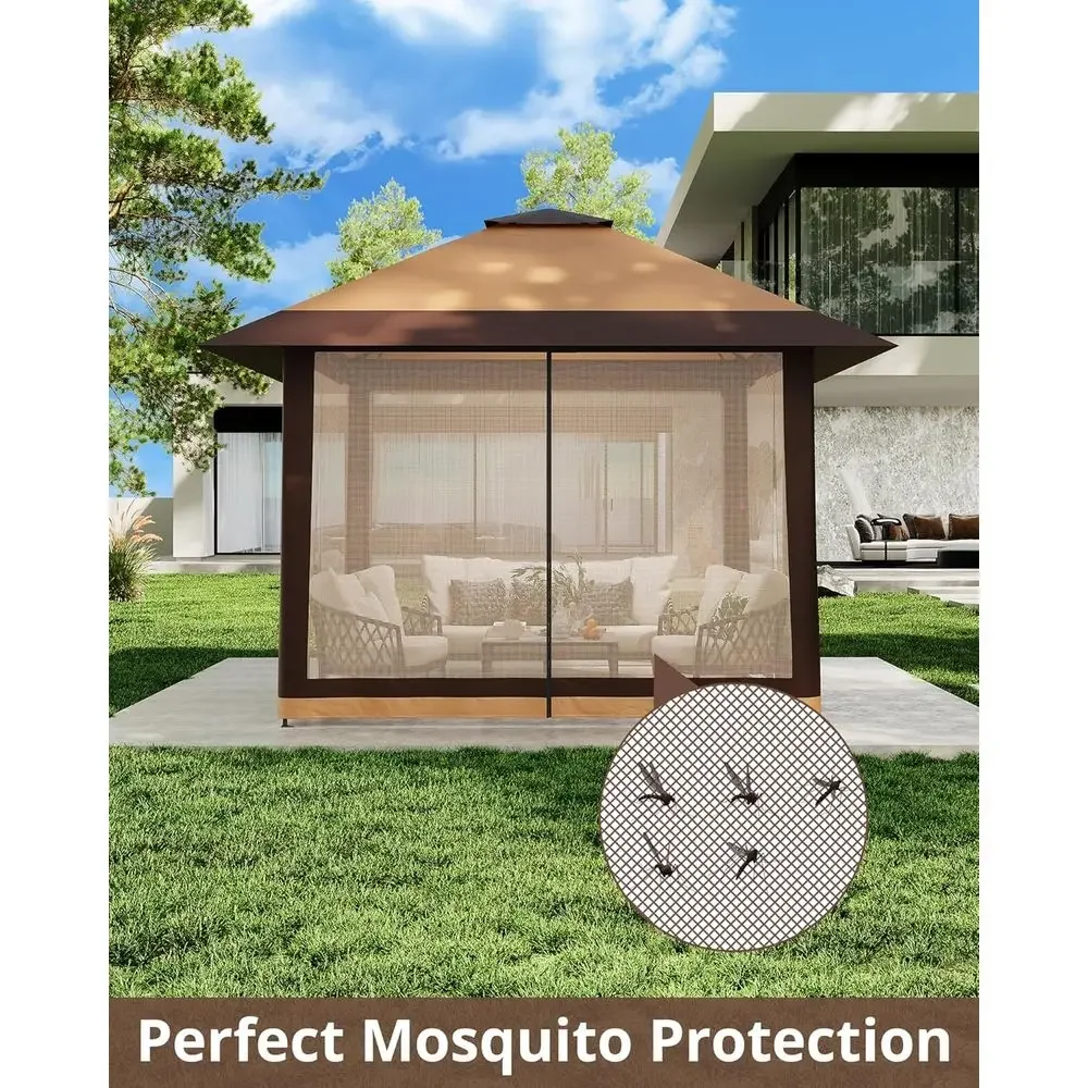 جازيبو خارجي 13×13 مع غطاء شبك - مراجعة Outdoor Furniture Gazebo وسعره