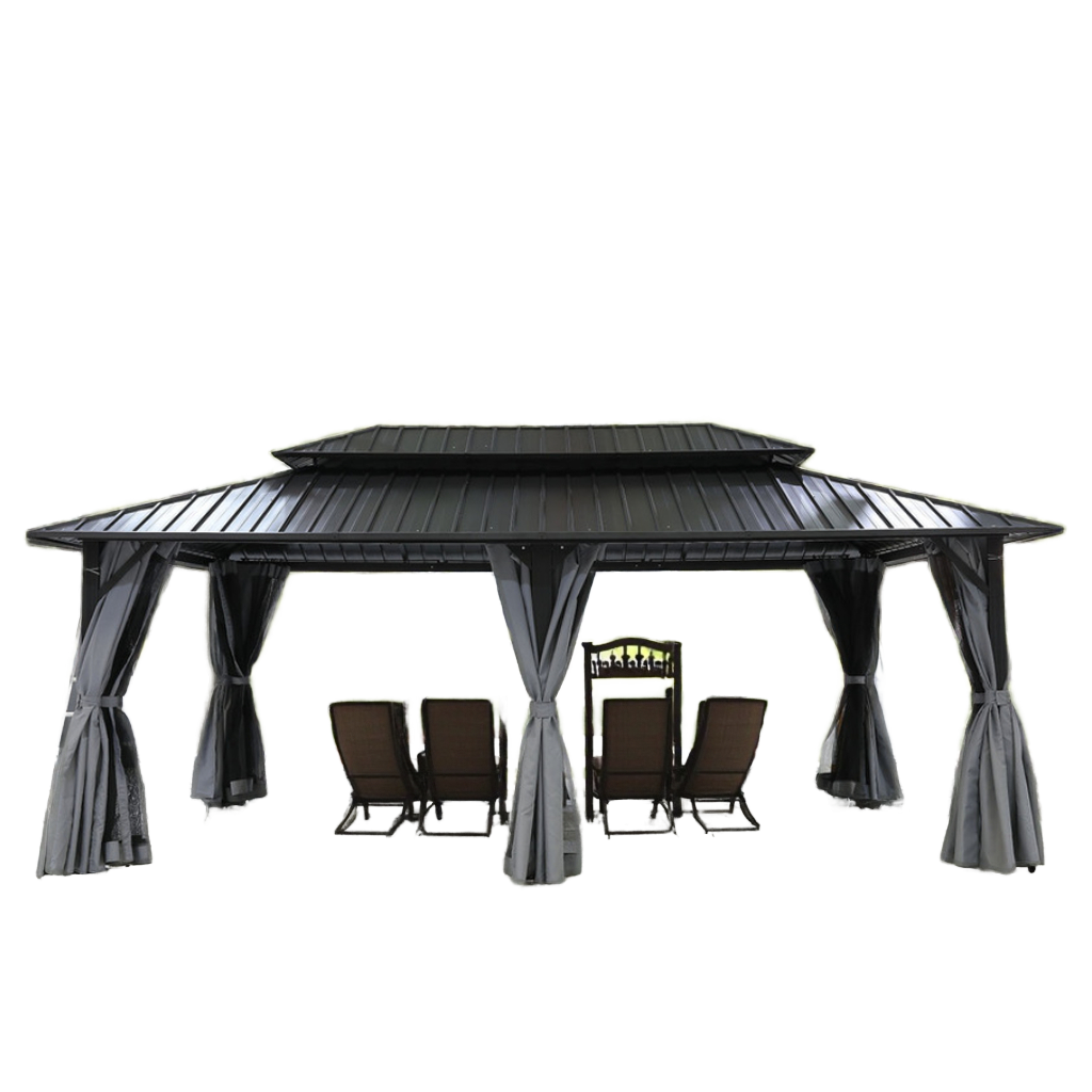 مظلة خارجية بإطار ألومنيوم وسق - مراجعة Outdoor Furniture Gazebo وسعره