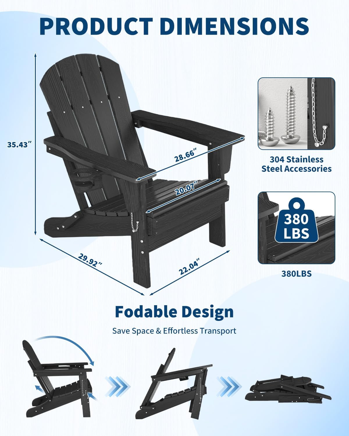 كرسي أديرونداك قابل للطي من ال - مراجعة Outdoor Furniture Hdpe وسعره