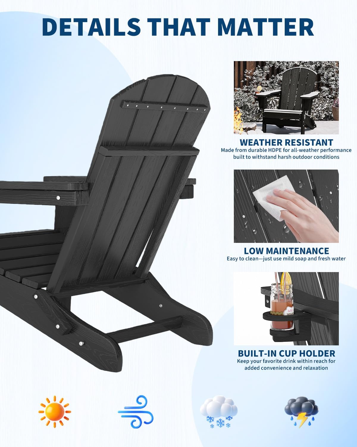 كرسي أديرونداك قابل للطي من ال - مراجعة Outdoor Furniture Hdpe وسعره