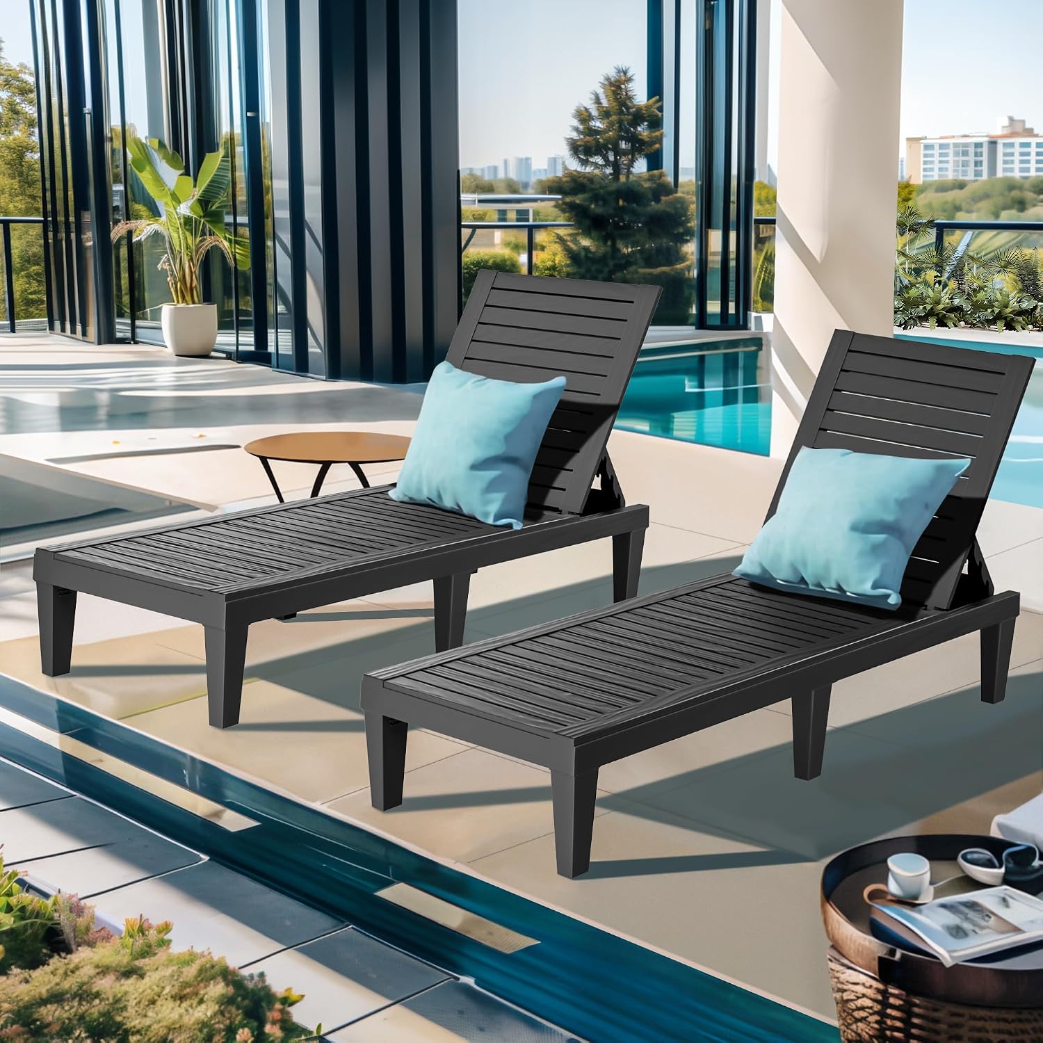 مجموعة من 4 كراسي استرخاء قابل - مراجعة Outdoor Furniture Lounge Set وسعره