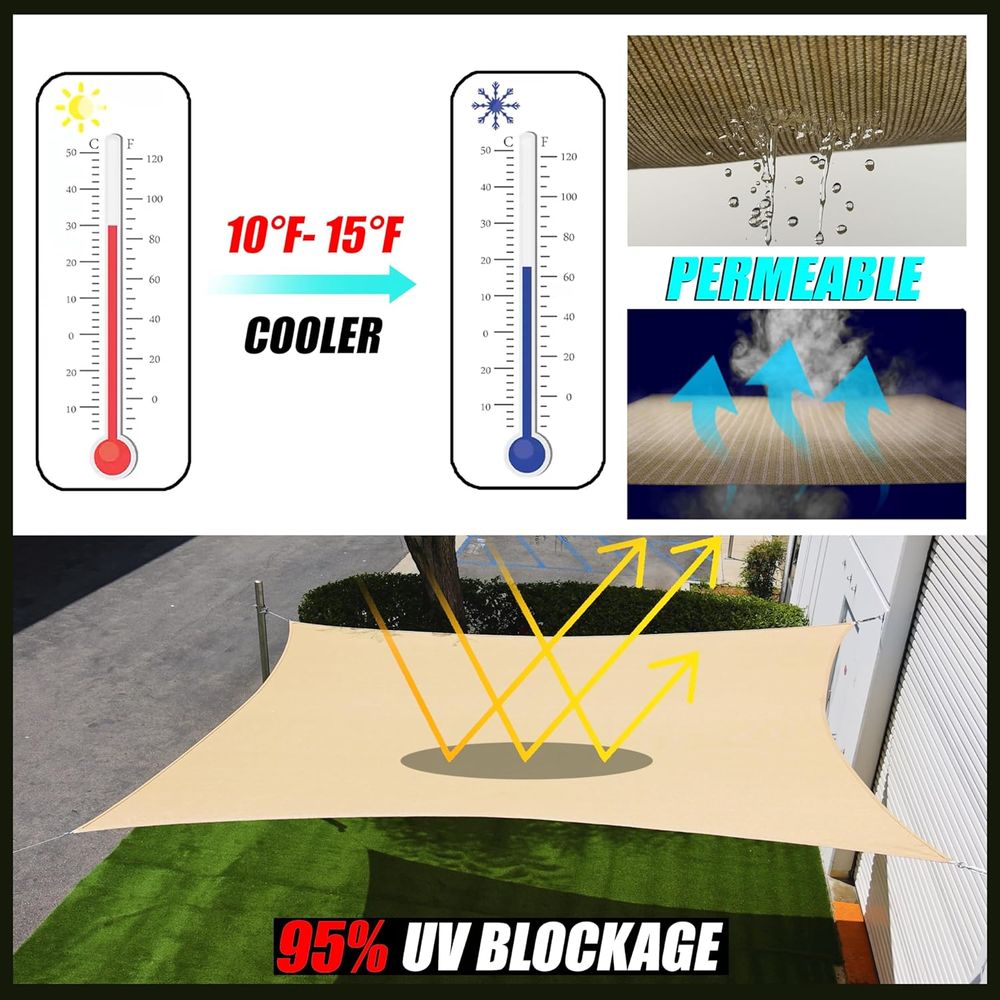مظلة شمسية سوداء مربعة مقاس 12 - مراجعة Sun Sail Shade وسعره
