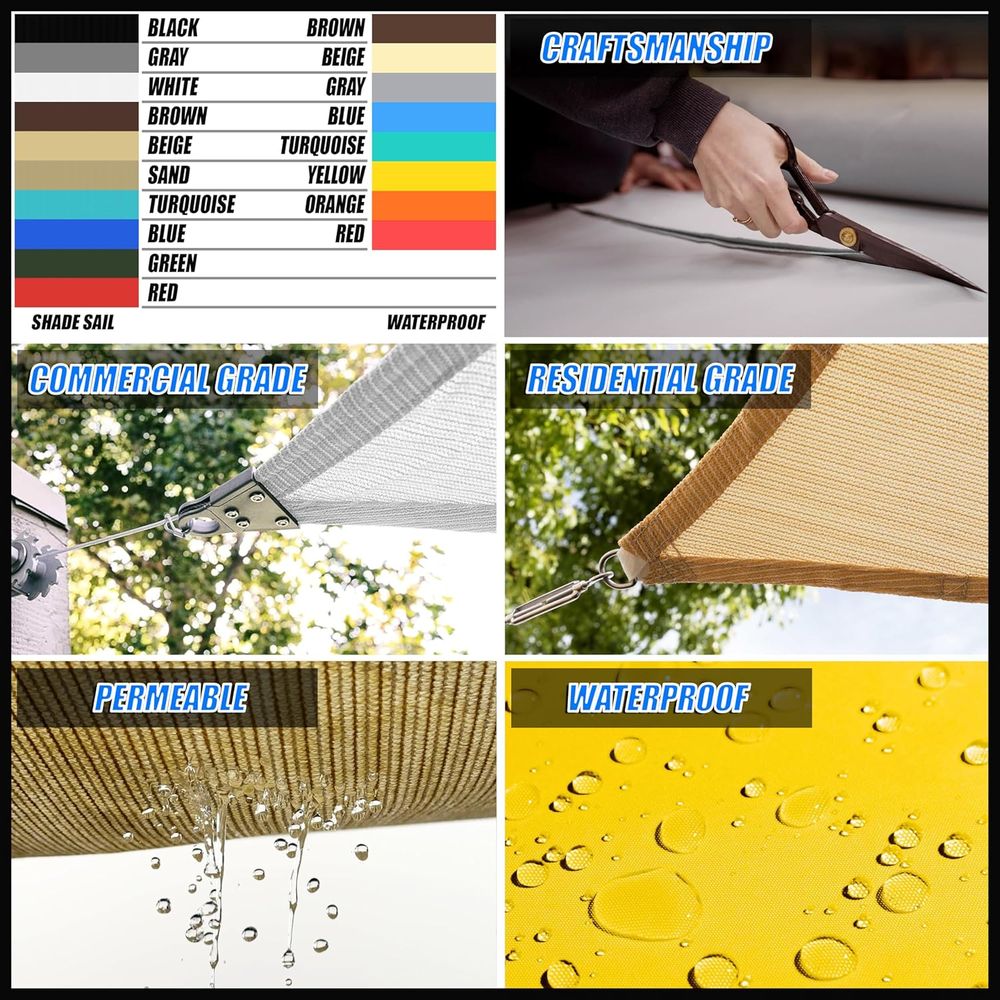مظلة شمسية سوداء مربعة مقاس 12 - مراجعة Sun Sail Shade وسعره