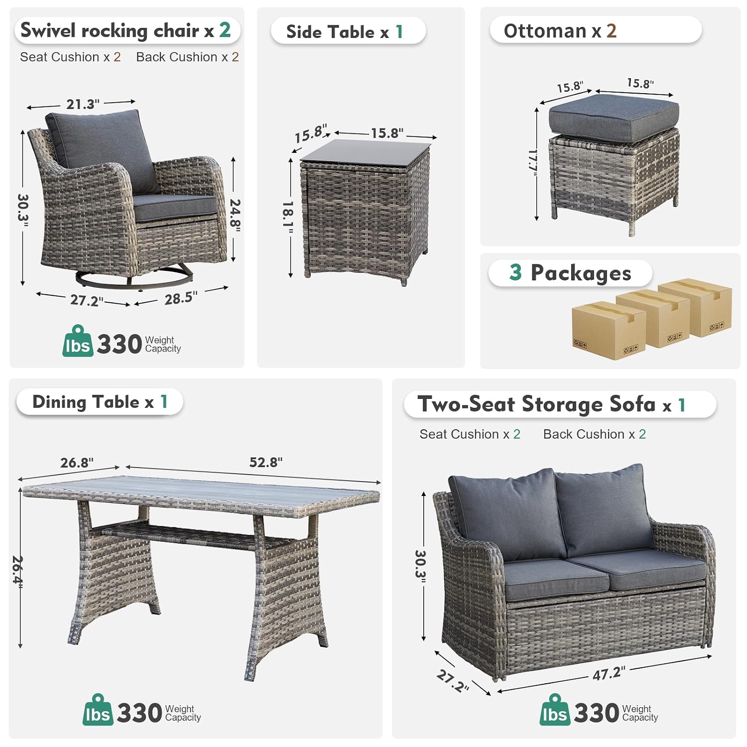 مجموعة أثاث خارجي للفناء تتضمن - مراجعة Outdoor Furniture Dining Set وسعره