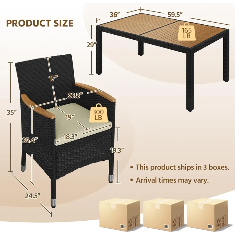 طقم أثاث فناء مكون من 7 قطع، ط - مراجعة Outdoor Furniture Dining Set وسعره