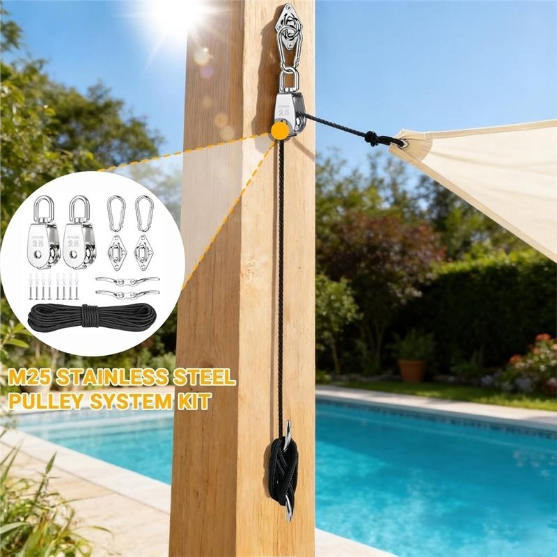 مجموعة نظام بكرة من الفولاذ ال - مراجعة Sun Sail Shade وسعره