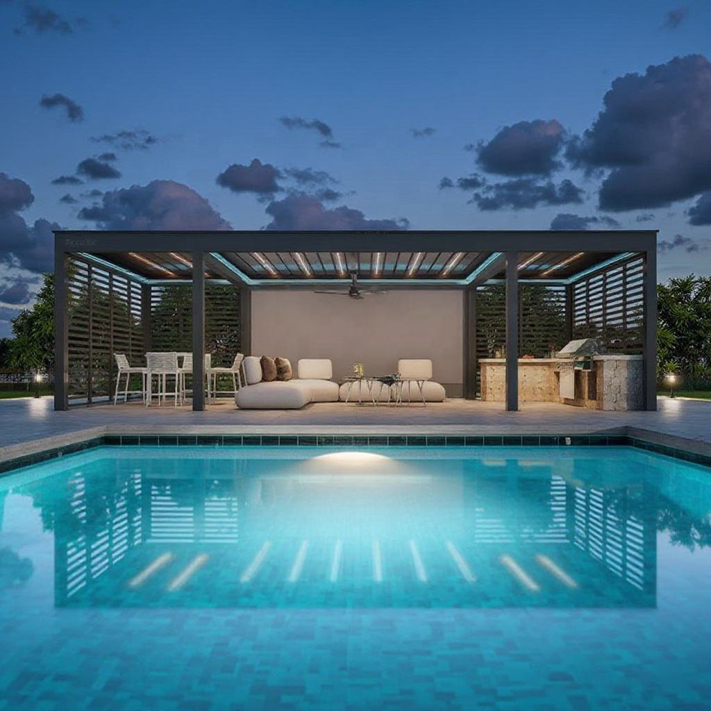 بيرجولا مستطيلة من سبائك الألو - مراجعة Outdoor Furniture Gazebo وسعره