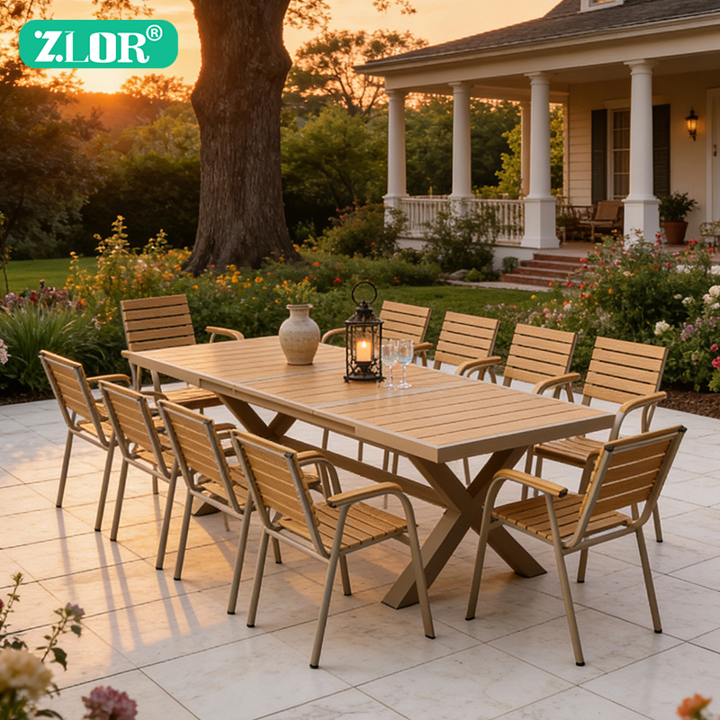 طقم طعام خارجي حديث بإطار ألوم - مراجعة Outdoor Furniture No Cushions وسعره