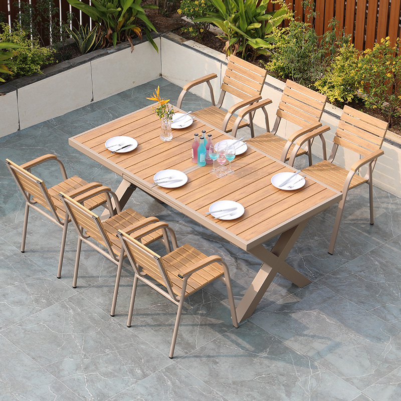 طقم طعام خارجي حديث بإطار ألوم - مراجعة Outdoor Furniture No Cushions وسعره