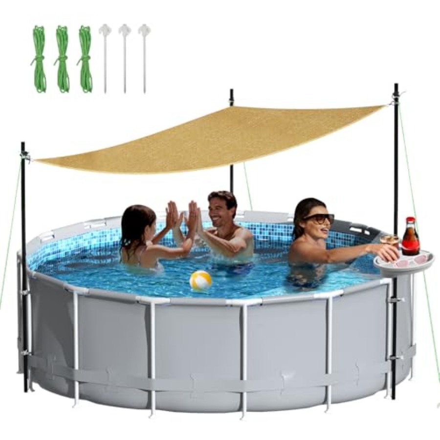 مظلة شمسية خارجية مع أعمدة للش - مراجعة Sun Sail Shade وسعره