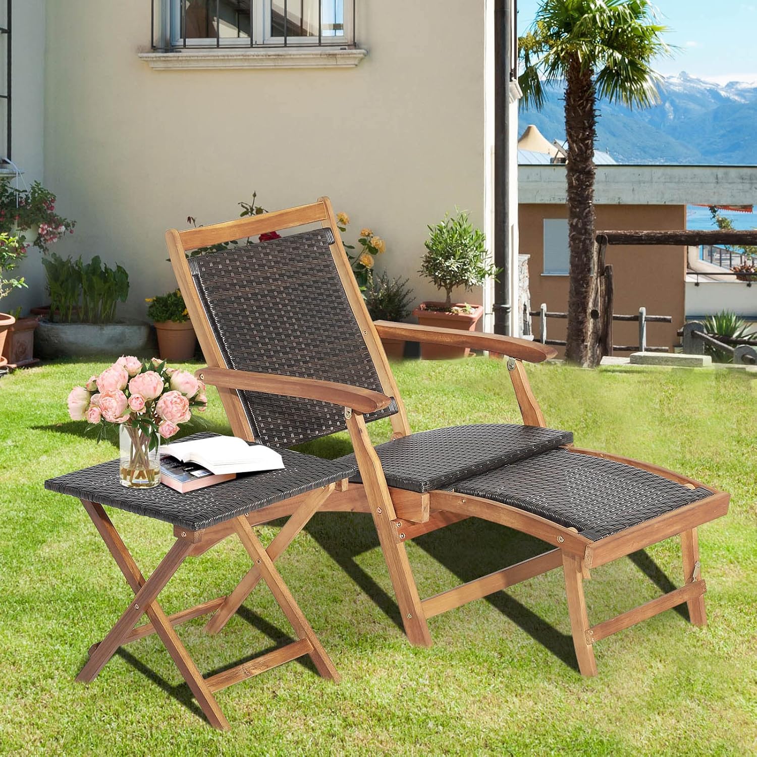 طقم كرسي استرخاء قابل للطي للف - مراجعة Outdoor Furniture Lounge Set وسعره