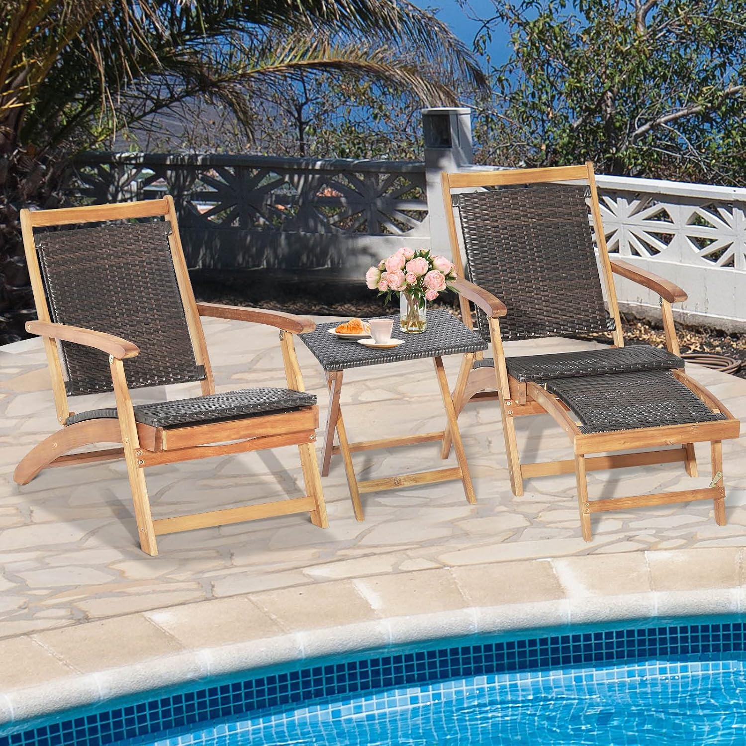طقم كرسي استرخاء قابل للطي للف - مراجعة Outdoor Furniture Lounge Set وسعره