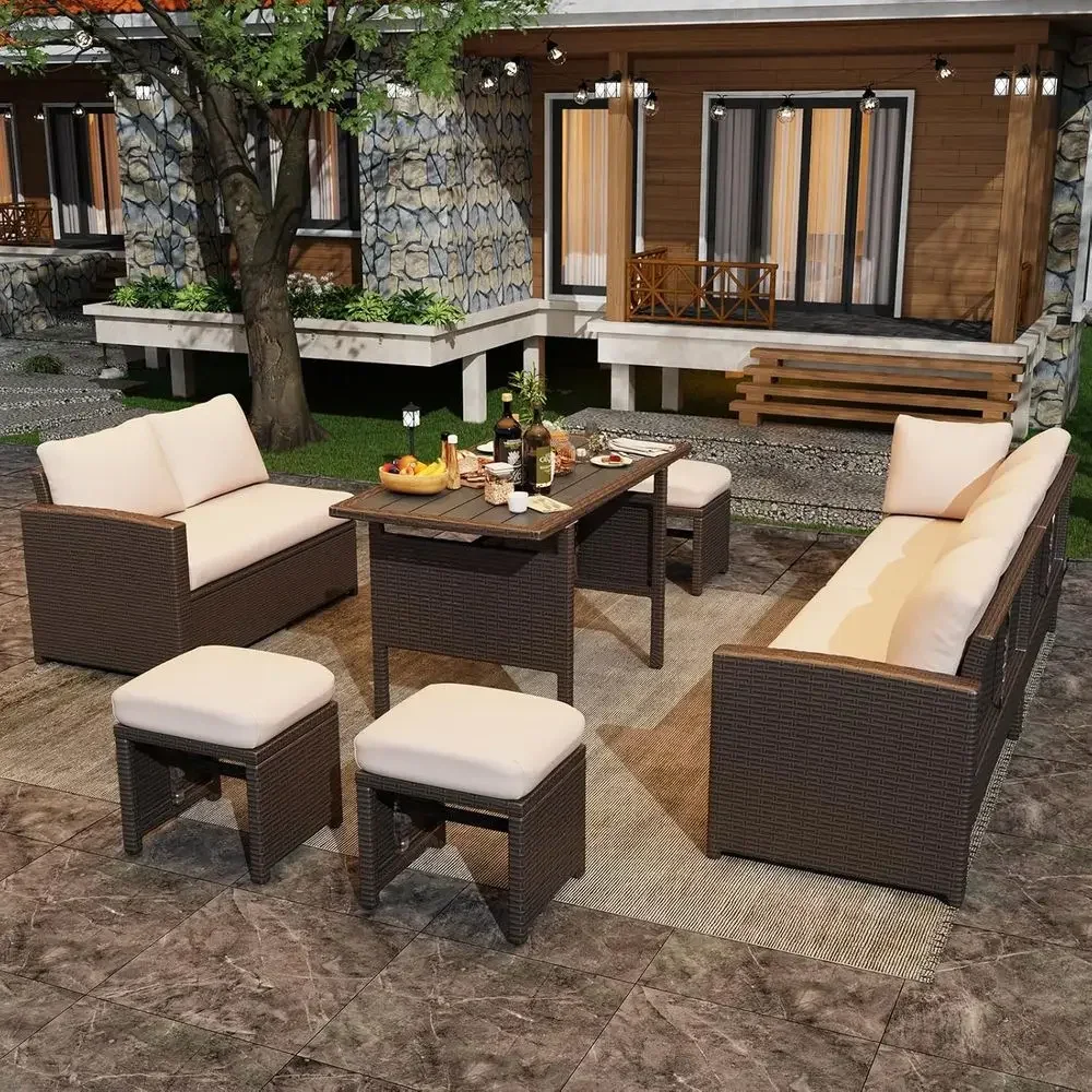 طقم أثاث للفناء مكون من 7 قطع  - مراجعة Outdoor Furniture Dining Set وسعره
