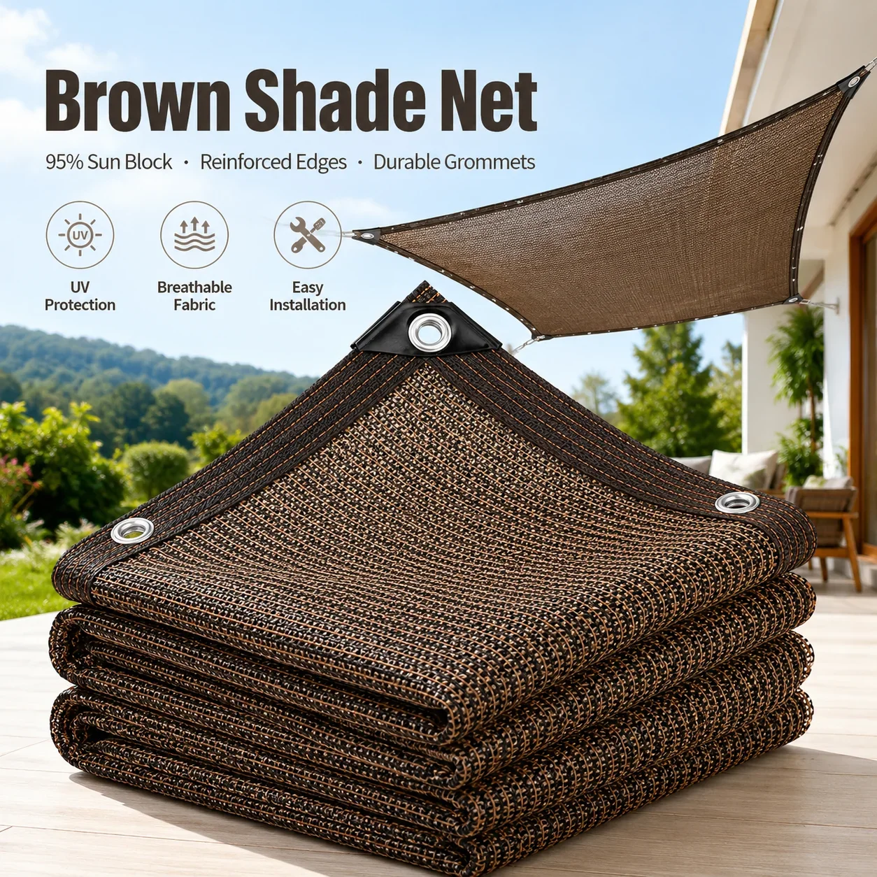 شبكة تظليل كبيرة للفناء - لون  - مراجعة Outdoor Furniture Hdpe وسعره