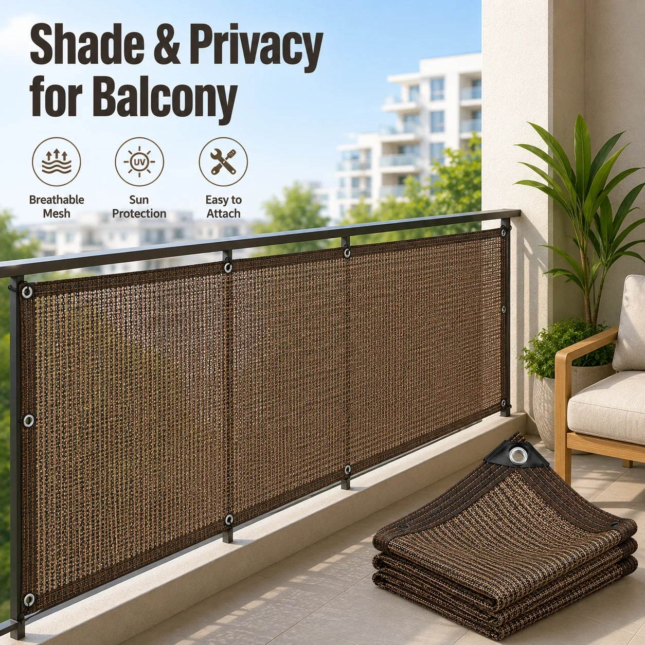 شبكة تظليل كبيرة للفناء - لون  - مراجعة Outdoor Furniture Hdpe وسعره